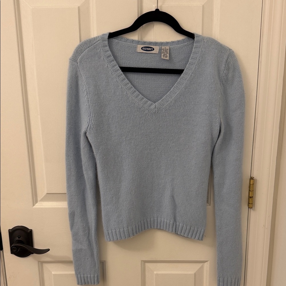 Old Navy Soft Blue V-Neck Sweater